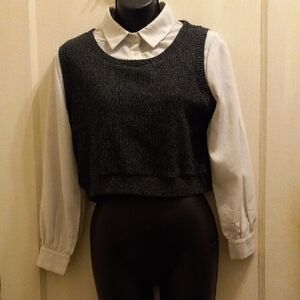 Amy Byer Black Vest with White Shirt